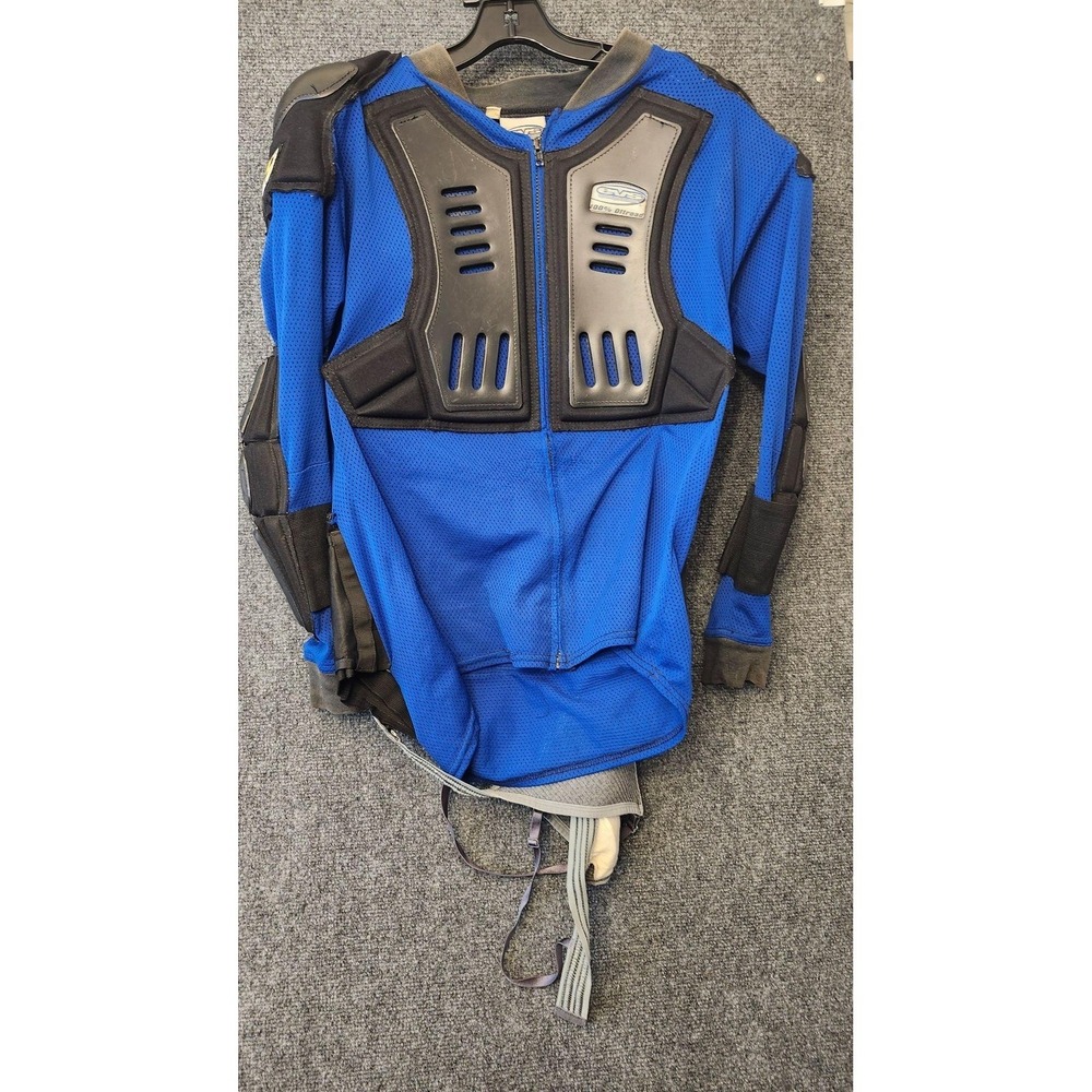 EVS Ballistic Series Jacket Mens M Blue Padded Armor Motorcycle Zip Racing